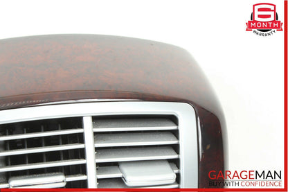 07-13 Mercedes W221 S550 Rear Center Console AC A/C Air Vent Trim Bezel Wood OEM