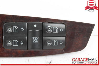 03-06 Mercedes W220 S55 AMG Left Driver Side Master Window Switch Trim Wood
