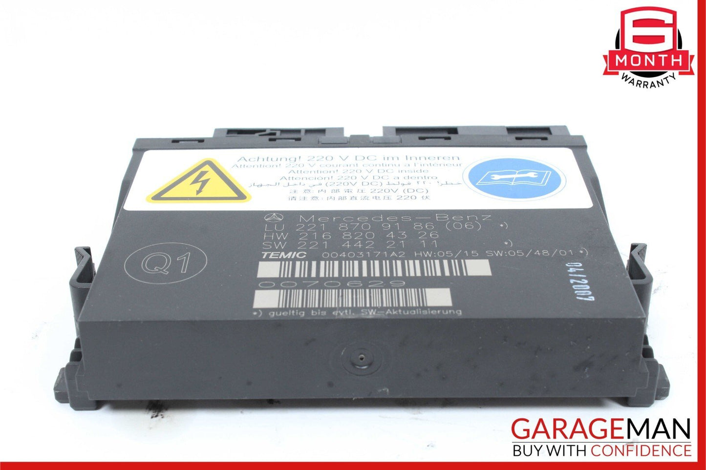 07-10 Mercedes W221 S63 AMG Front Left or Right Seat Contour Control Module OEM