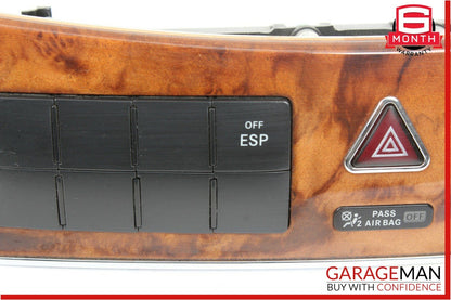 05-09 Mercedes W209 CLK500 Dash Heated Seat ESP Hazard Light Switch Control Wood