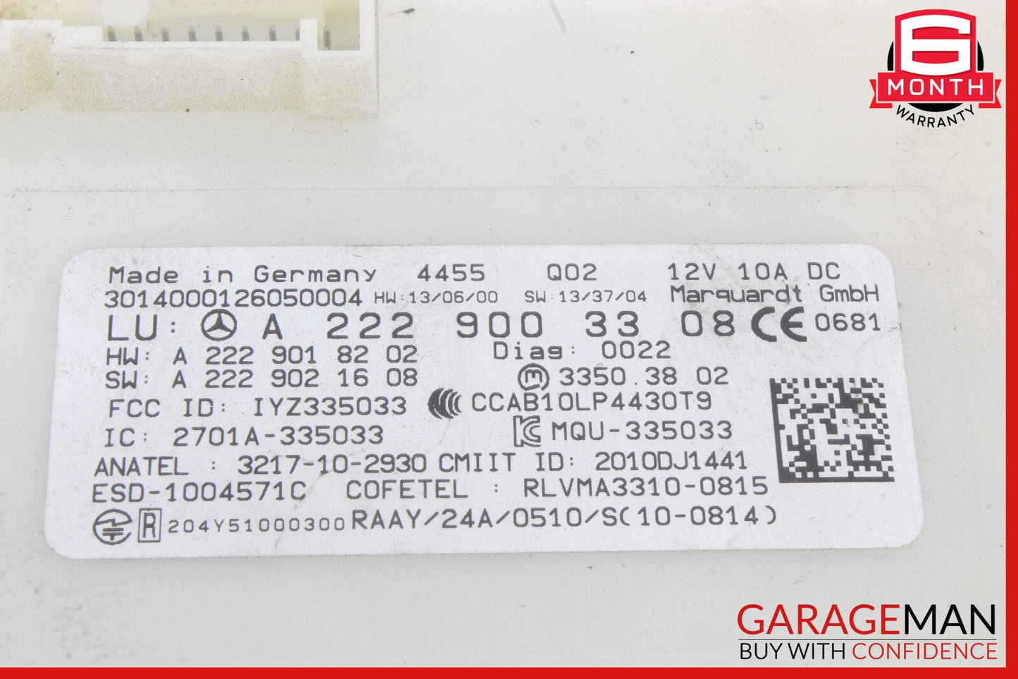 14-19 Mercedes W205 C300 GLC350 S550 Keyless Go Entry Control Module OEM