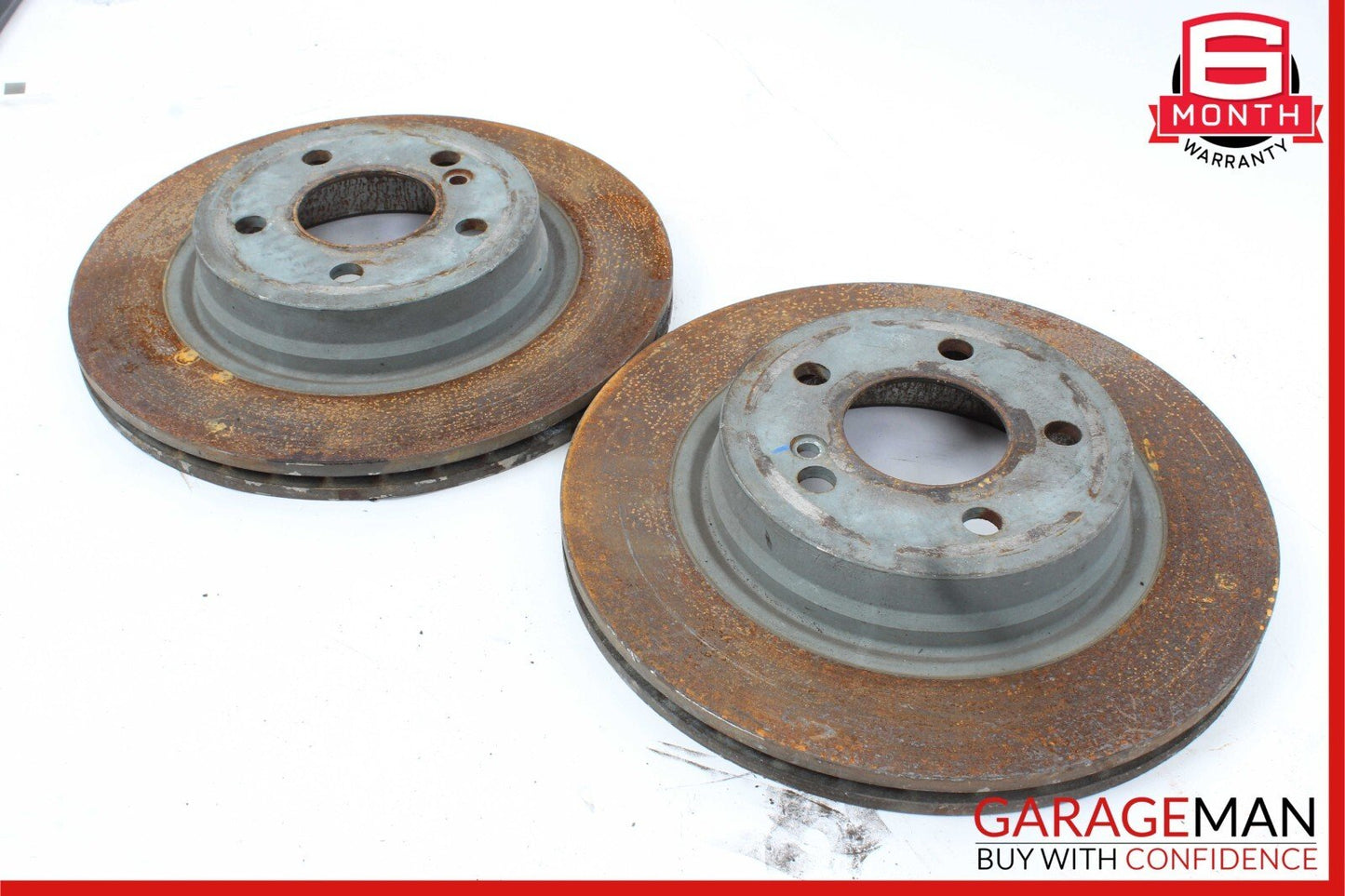 08-14 Mercedes W204 C250 C350 Rear Right & Left Brake Rotor Disc Set of 2 Solid