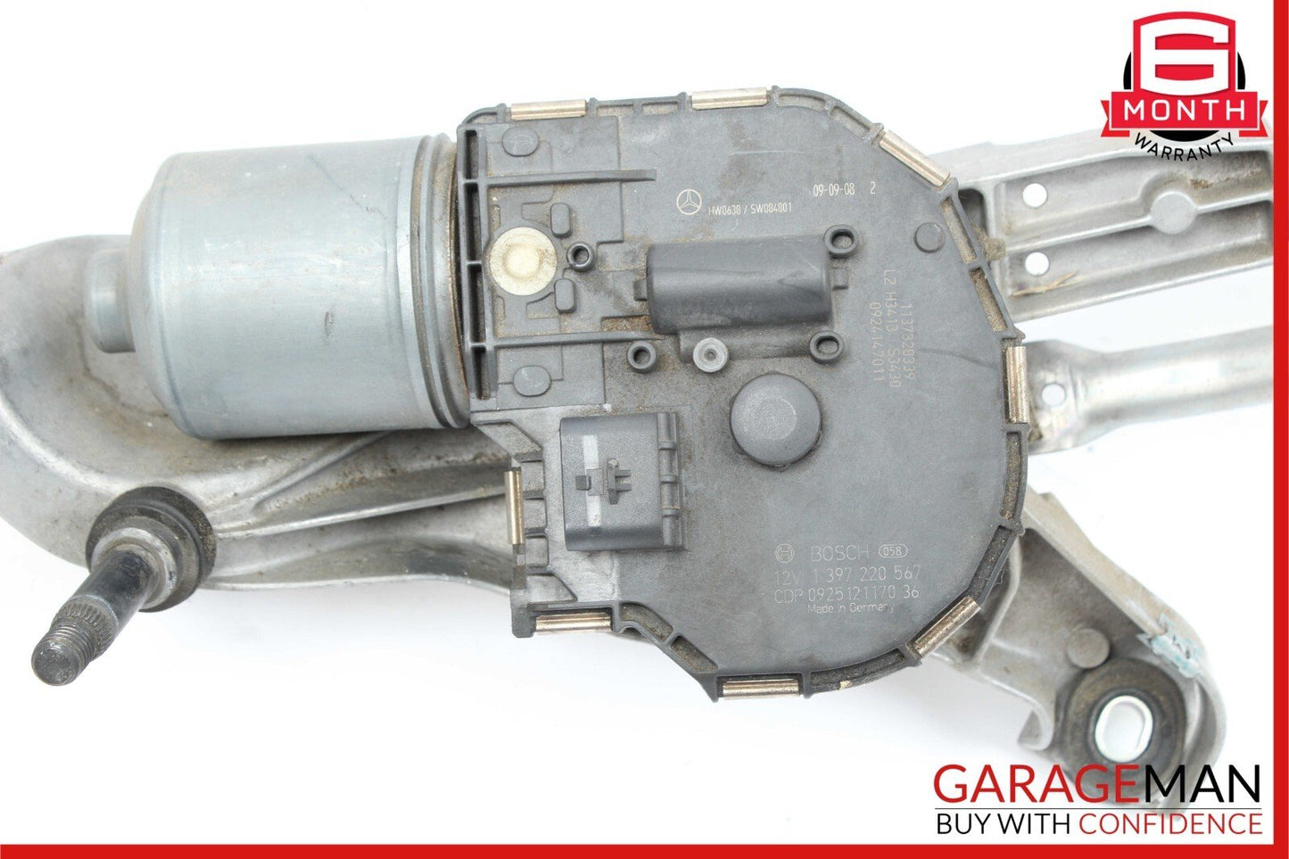 10-16 Mercedes W212 E350 Front Windshield Window Linkage Wiper Motor Assembly