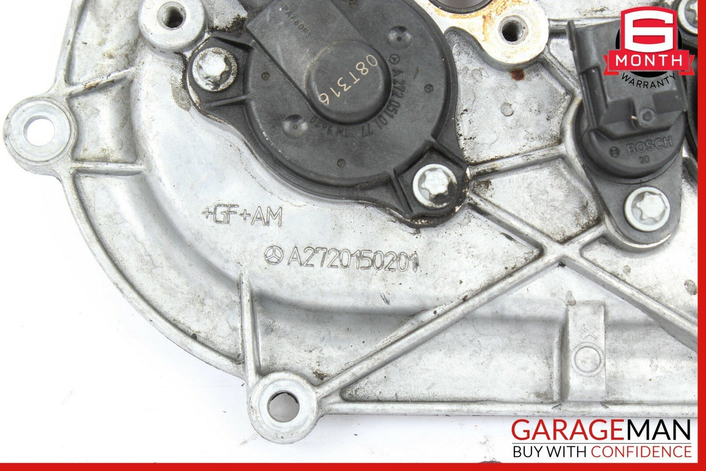 06-10 Mercedes W221 S550 Front Left Engine Timing Chain Cover Plate OEM