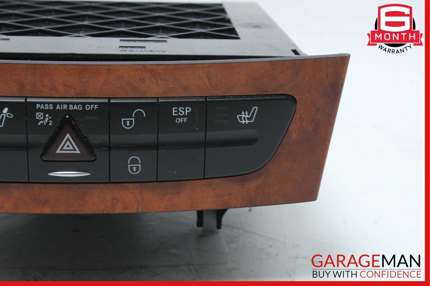 07-09 Mercedes W211 E350 E550 Hazard Light Door Lock Switch Control Panel Wood