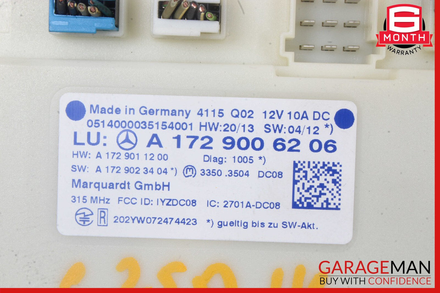 10-15 Mercedes W204 C250 Keyless Go Entry Control Module 1729007900 OEM
