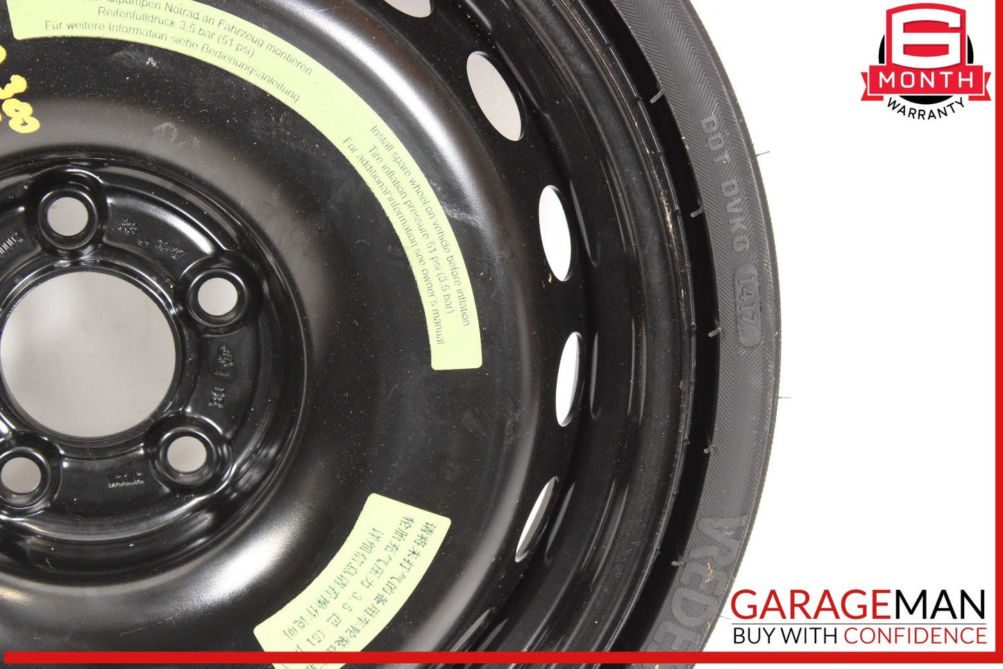 12-20 Mercedes R172 SLK350 Emergency Spare Tire Wheel Donut Space Saver 4.5Bx17