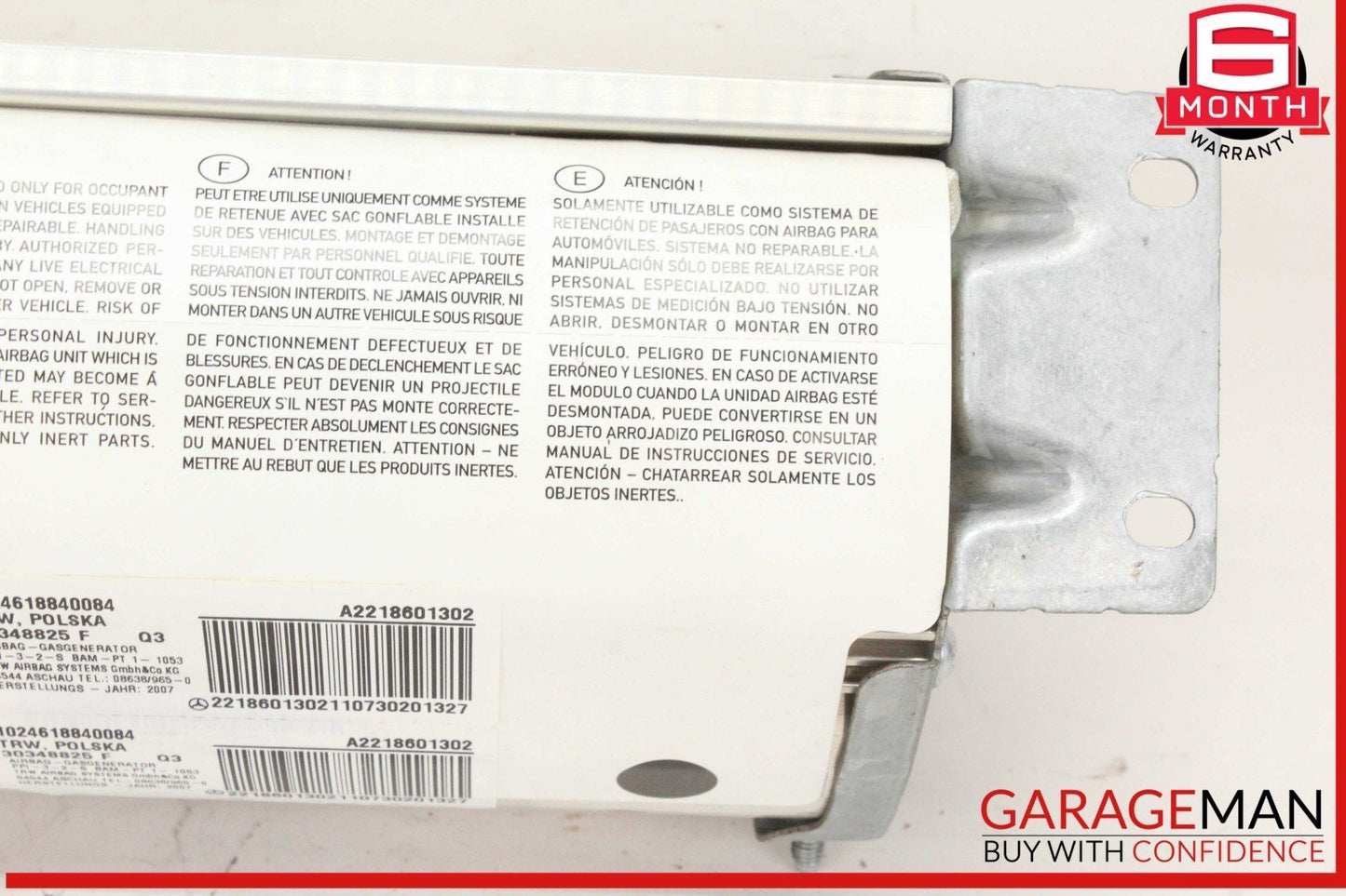 07-14 Mercedes W216 CL550 Front Right Side Dash Dashboard Airbag Air Bag OEM
