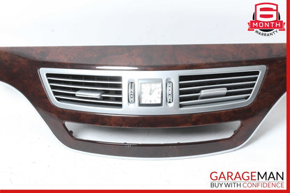 10-13 Mercedes W221 S550 S400 Center Dashboard Dash Trim Molding Brown Wood OEM