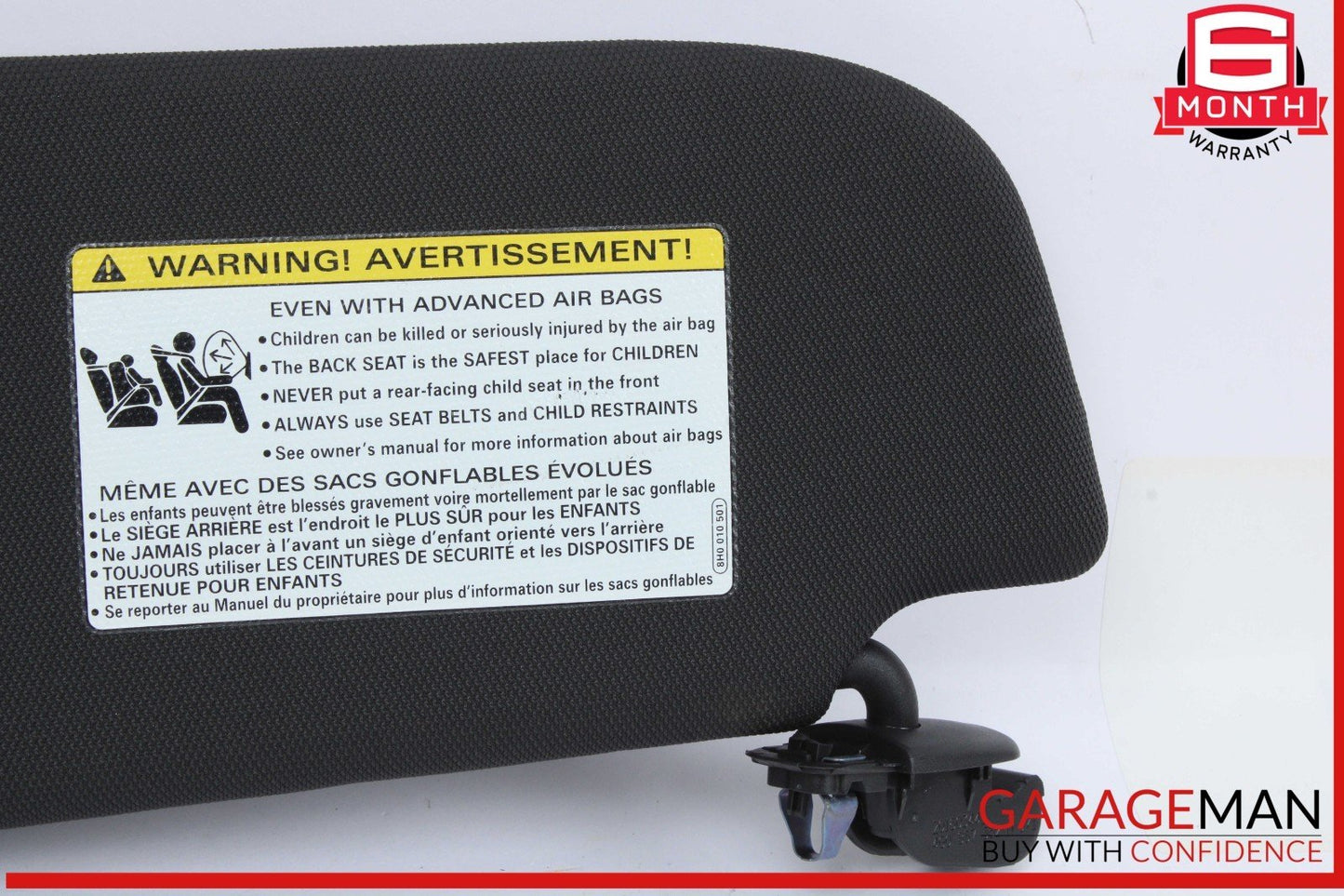 16-18 Audi A6 A7 Front Right Side Sun Visor Sunvisor Black 4G0857552N OEM