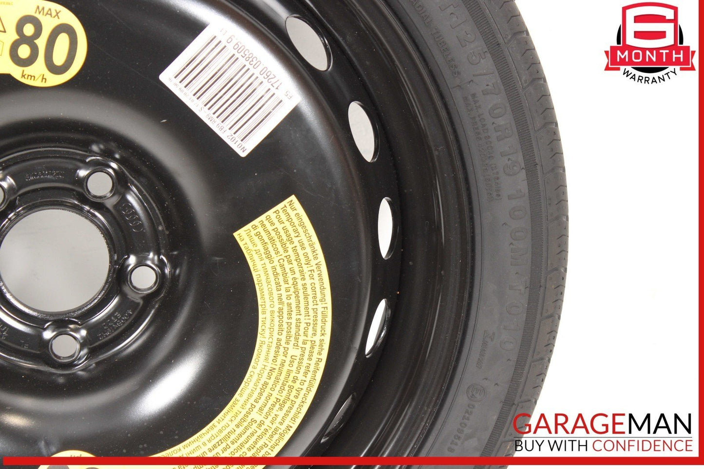 17-24 Audi S5 Emergency Spare Tire Wheel Donut Rim R19 OEM