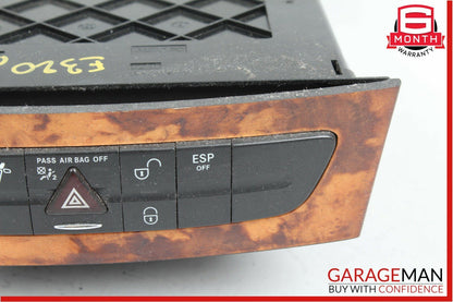 03-09 Mercedes W211 E550 E320 CLS550 Hazard Light Door Lock Control Switch Wood