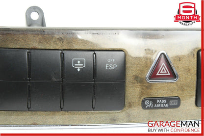 05-07 Mercedes W203 C230 Dashboard Door Lock Hazard Light Control Switch Walnut