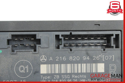 07-13 MERCEDES W216 CL550 FRONT RIGHT UNDER SEAT CONTROL MODULE Q1 OEM