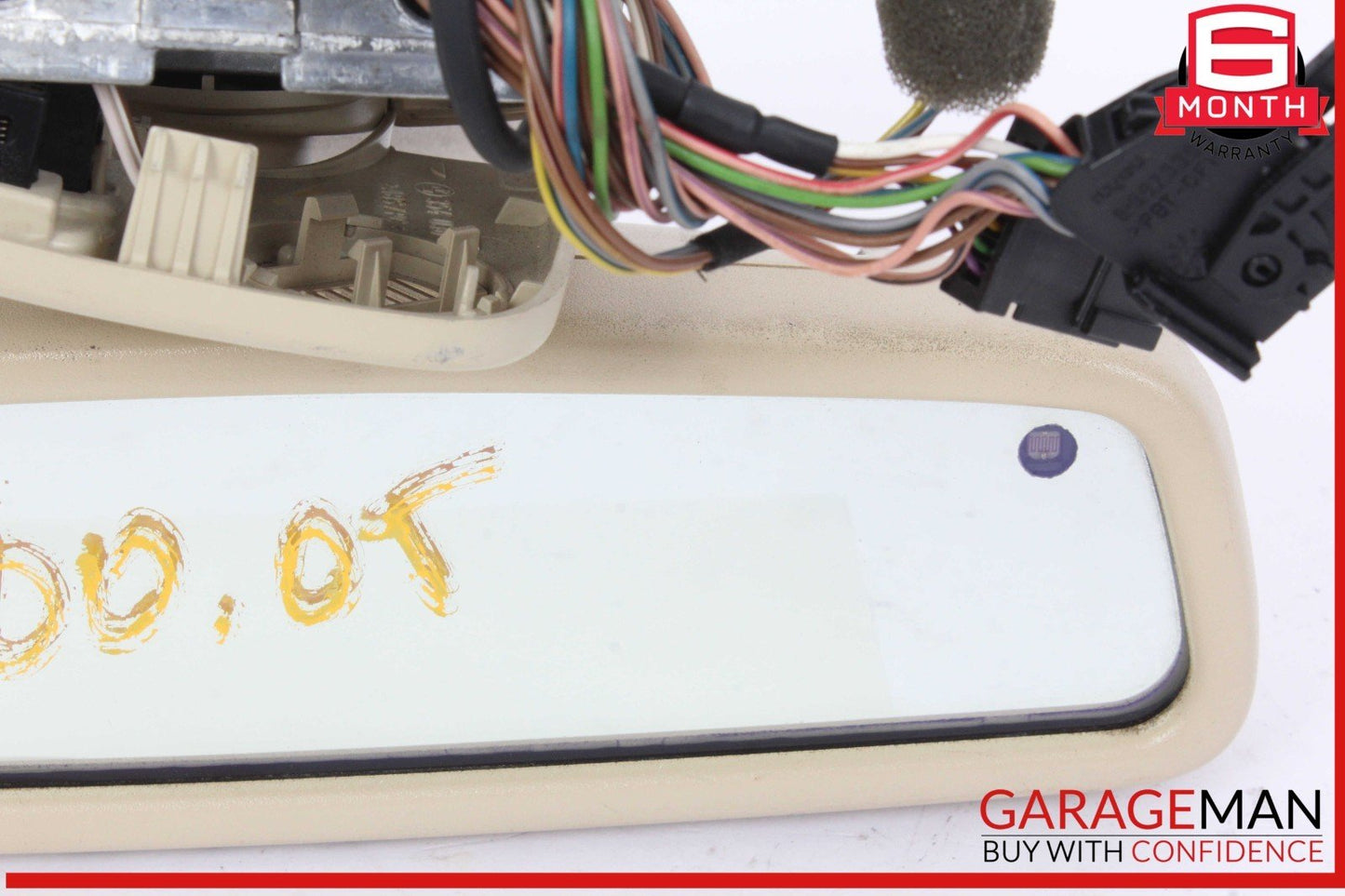 03-06 Mercedes R230 SL500 Interior Front Top Upper Rear View Mirror Beige OEM