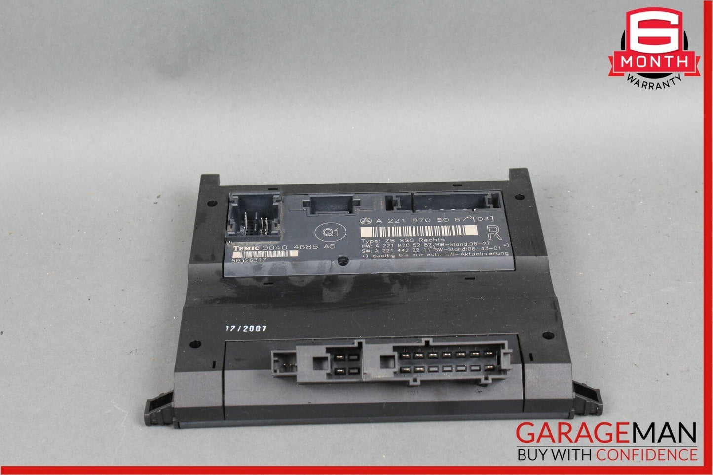07-13 Mercedes W221 S63 AMG Front Right Under Seat Control Unit OEM