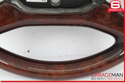 10-14 Mercedes W221 S550 S600 Steering Wheel w/ Paddle Shifters Black Wood OEM
