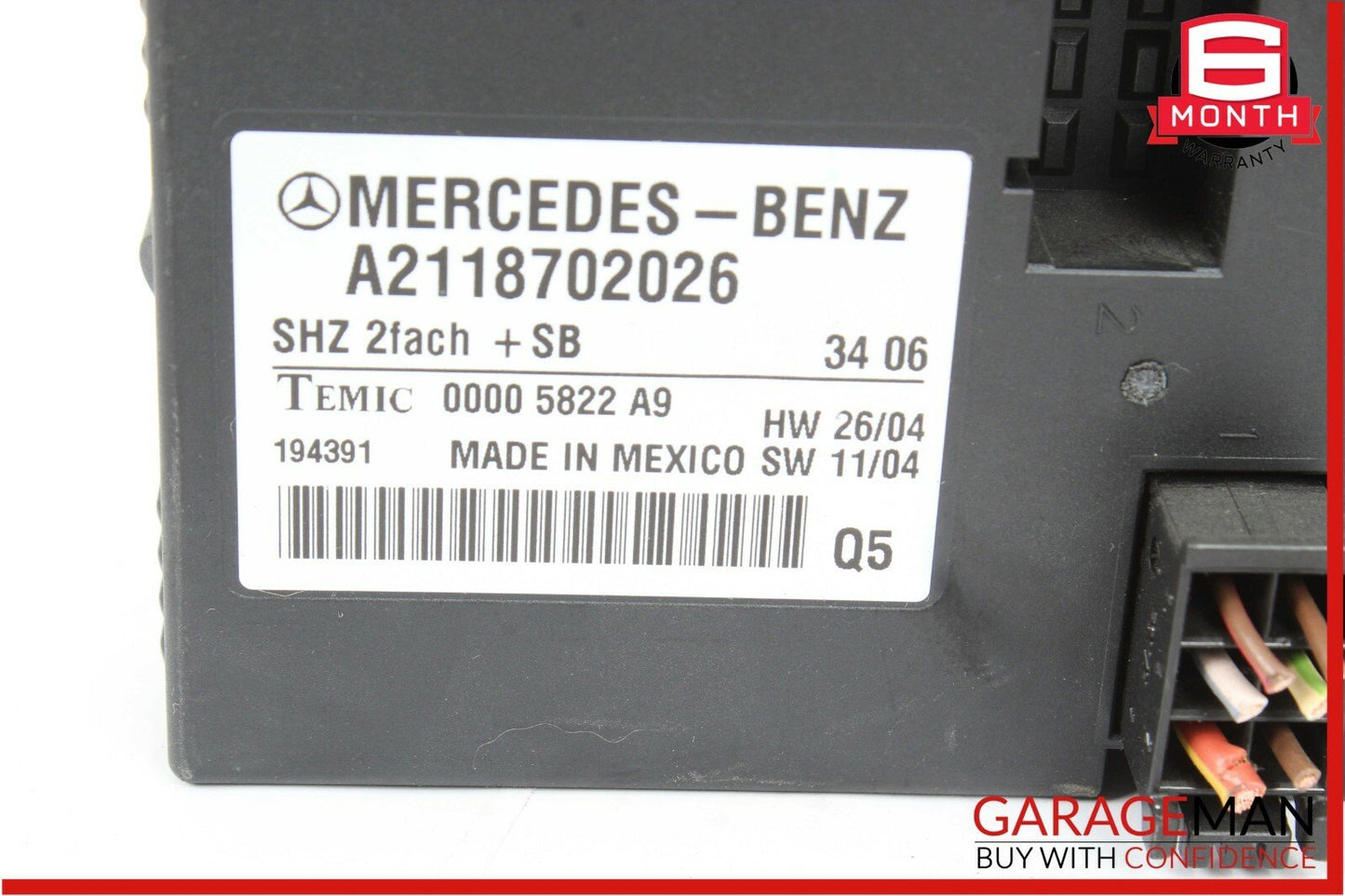 06-11 Mercedes W219 CLS500 CLS550 E550 Heated Seat Computer Control Module Unit