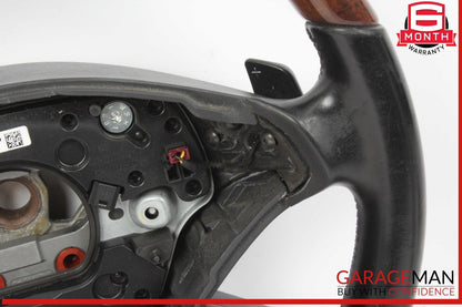 10-14 Mercedes W221 S550 S600 Steering Wheel w/ Paddle Shifters Wood OEM