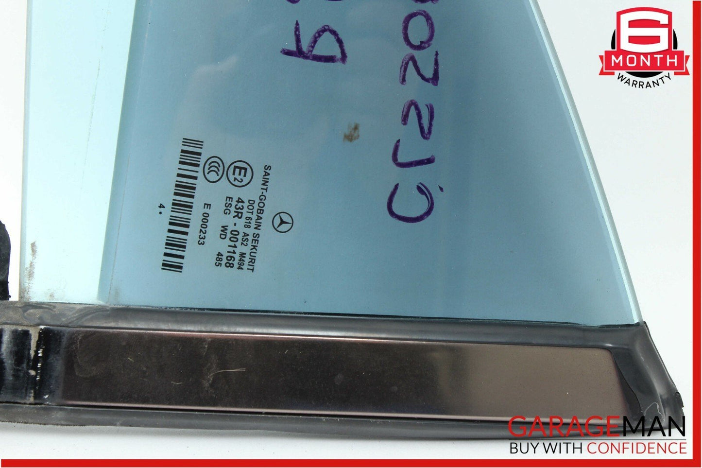 06-11 Mercedes W219 CLS500 Rear Right Quarter Door Window Glass Panel Assembly