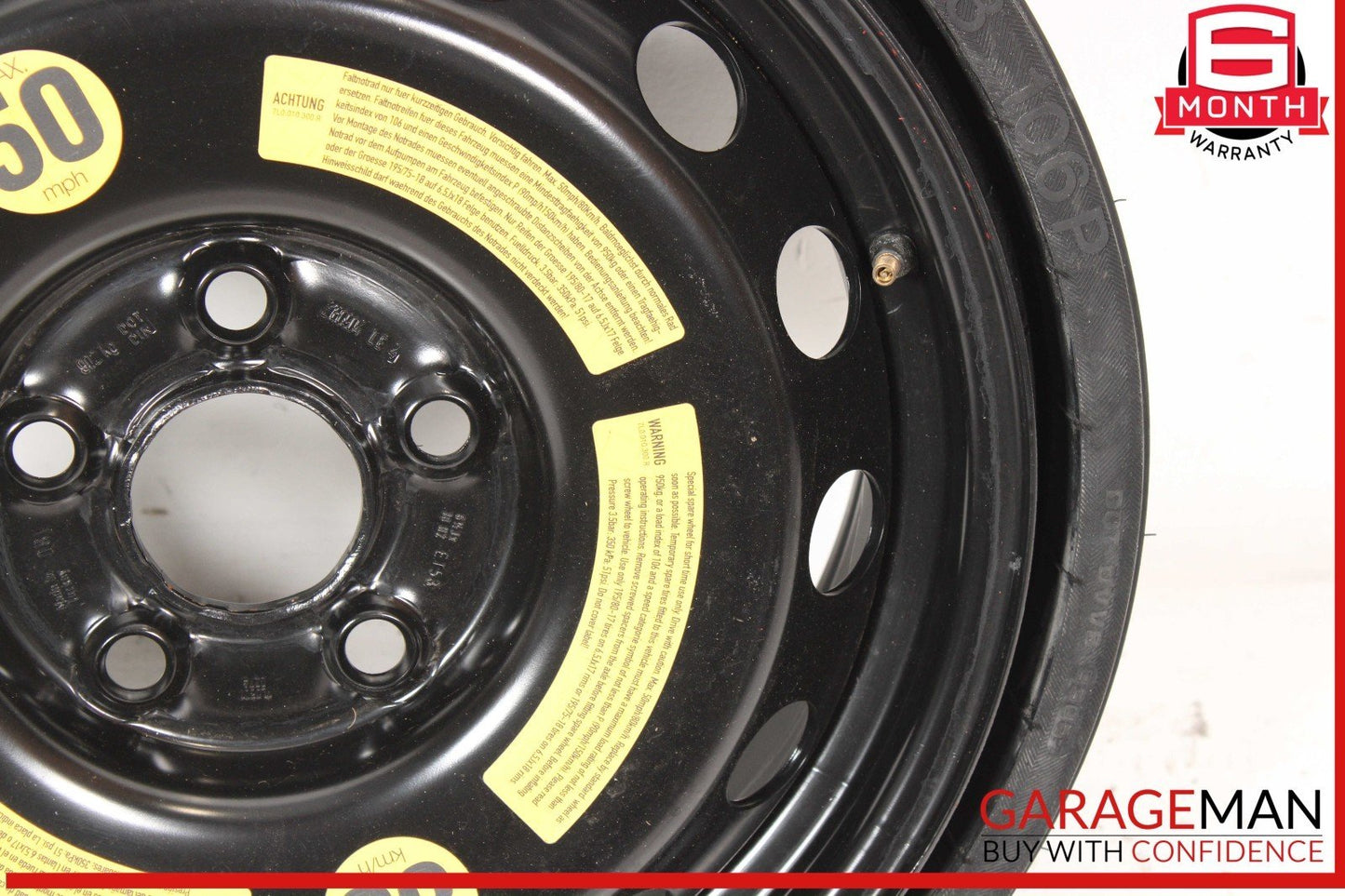 07-15 Audi Q7 Emergency Spare Wheel Rim Tire 6.5 x 18 H2 ET53 OEM