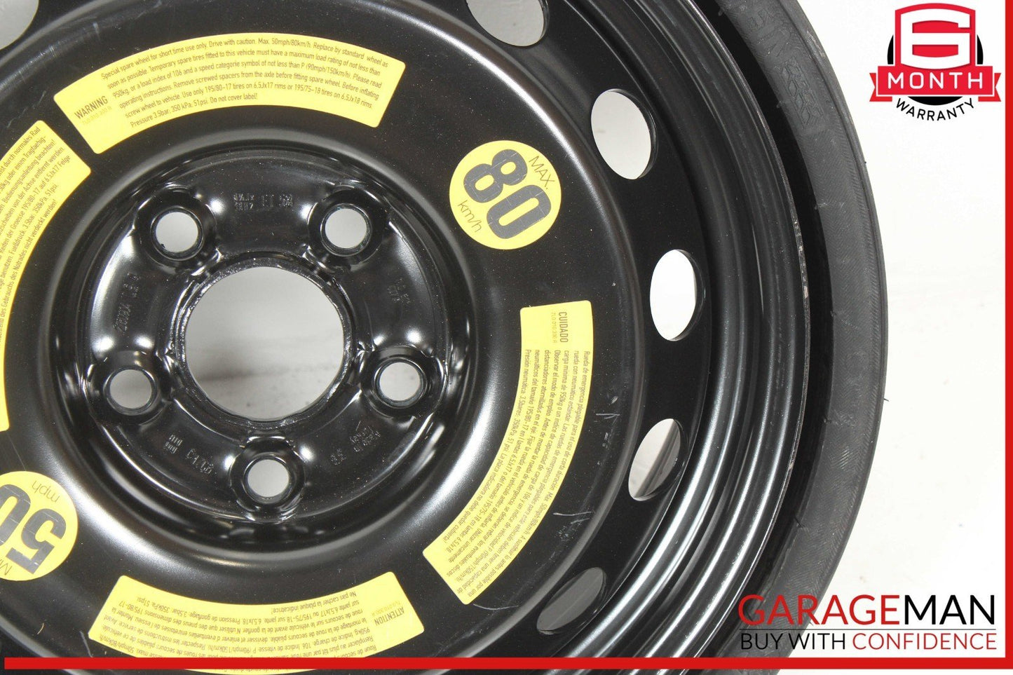 07-15 Audi Q7 Emergency Spare Wheel Rim Tire 6.5 x 18 H2 ET53 OEM