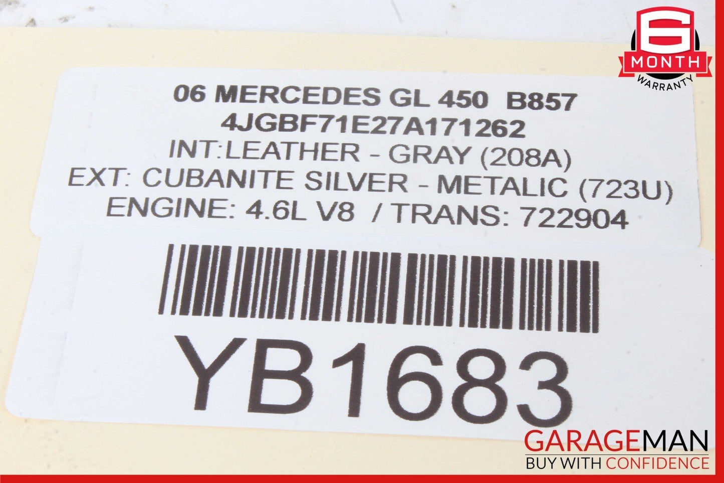 2006-2009 Mercedes-Benz GL450 X164 Yaw Rate Module 0045423818 Genuine