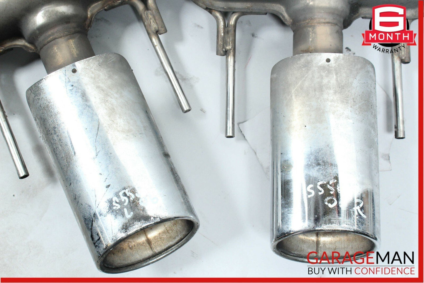 07-09 Mercedes W221 S450 S550 S600 AMG Sport Rear Exhaust Muffler Tips Set OEM