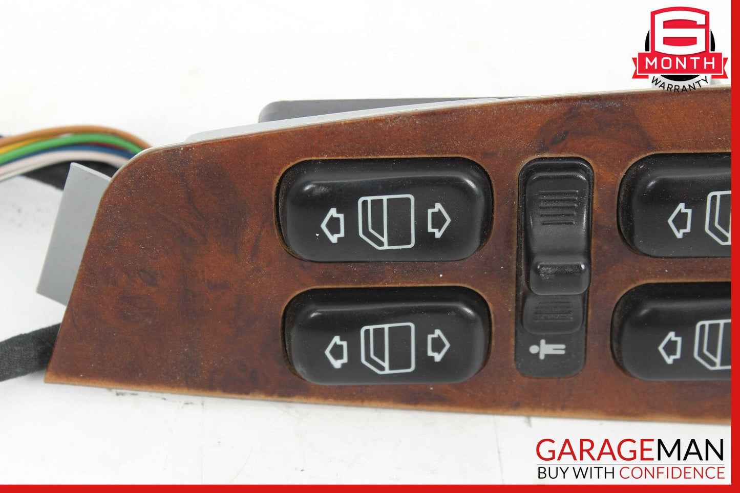 00-02 Mercedes W220 S55 Front Left Driver Side Master Window Switch Panel Wood