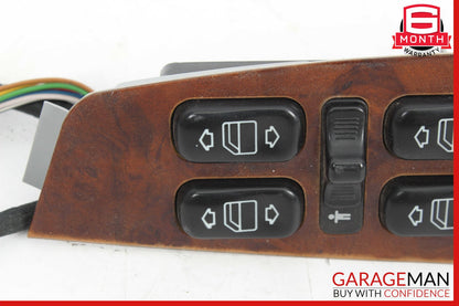 00-02 Mercedes W220 S55 Front Left Driver Side Master Window Switch Panel Wood