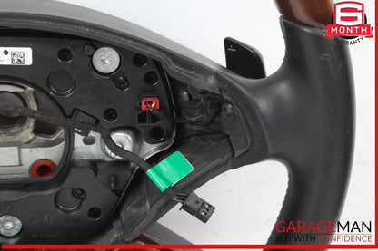 10-14 Mercedes W221 S550 S600 Steering Wheel w/ Paddle Shifters Black Wood OEM