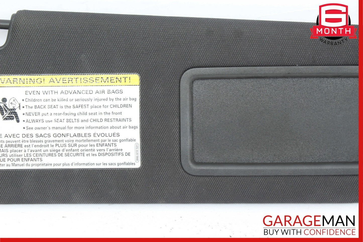12-16 Audi A6 A7 Front Right Passenger Side Sunvisor Sun Visor Shade Cover Black