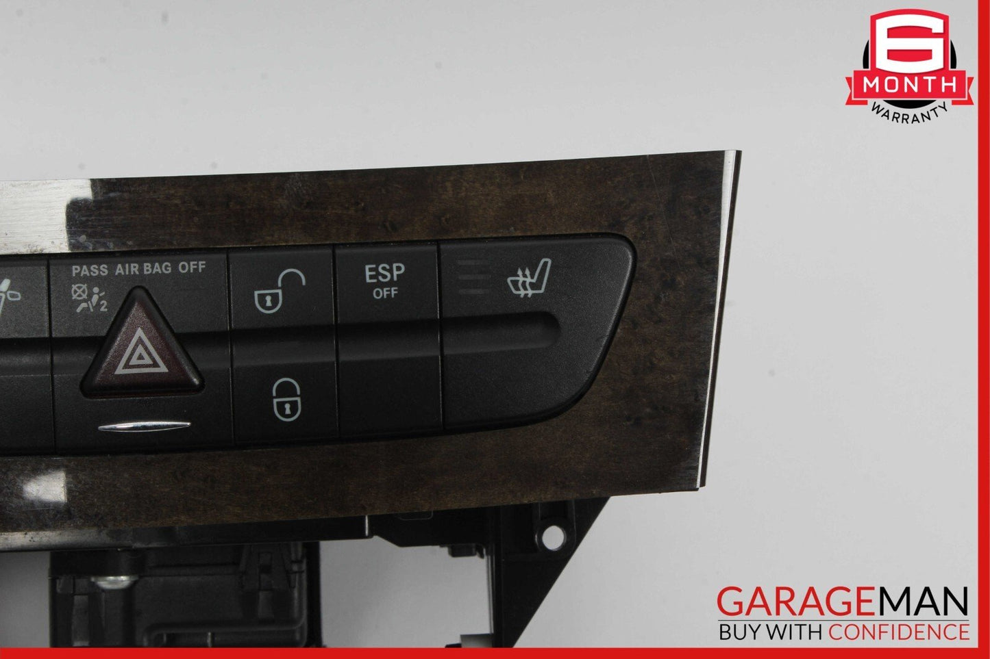 03-09 Mercedes W211 E500 CLS500 Heated Seat Hazard Light Control Switch Wood