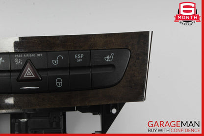 03-09 Mercedes W211 E500 CLS500 Heated Seat Hazard Light Control Switch Wood