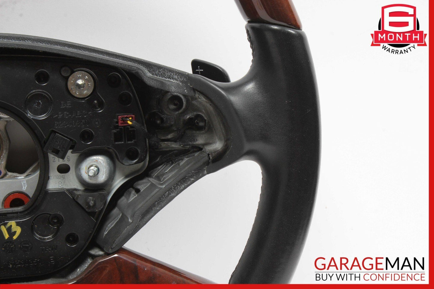 10-14 Mercedes W221 S550 S600 Steering Wheel w/ Paddle Shifters Black Wood OEM