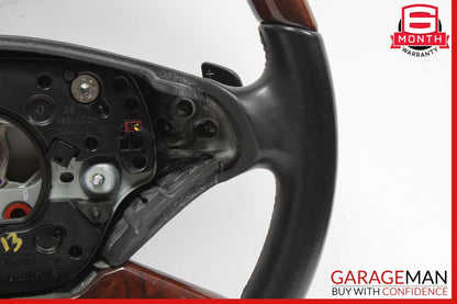 10-14 Mercedes W221 S550 S600 Steering Wheel w/ Paddle Shifters Black Wood OEM