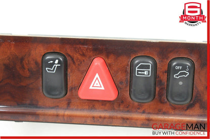 98-02 Mercedes W210 E320 E420 Front Center Console Dash Hazard Switch Trim Wood