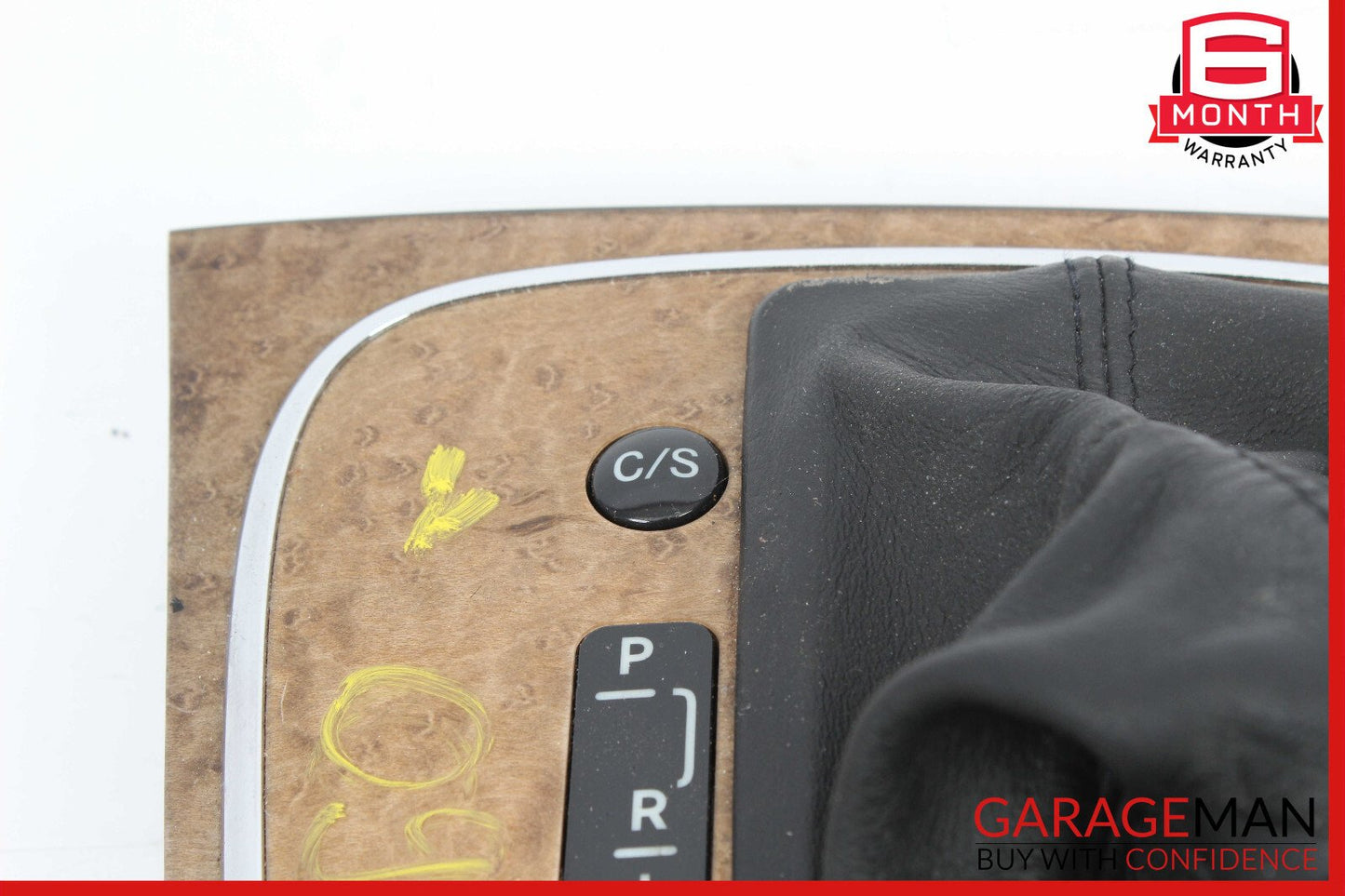 07-09 Mercedes W211 E350 E550 Shift Shifter Knob Boot Cover Bezel Trim Wood OEM
