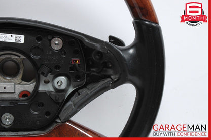 10-13 Mercedes W221 S550 S600 Steering Wheel w/ Paddle Shifters Black Wood OEM