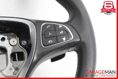15-18 Mercedes W205 C350e GLC300 Steering Wheel Black w/ Paddle Shifters OEM