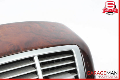 07-13 Mercedes W221 S550 Rear Center Console AC A/C Air Vent Trim Panel Wood