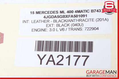 12-19 Mercedes W166 ML400 GL450 GLA250 Rear Left Side Door Control Module OEM