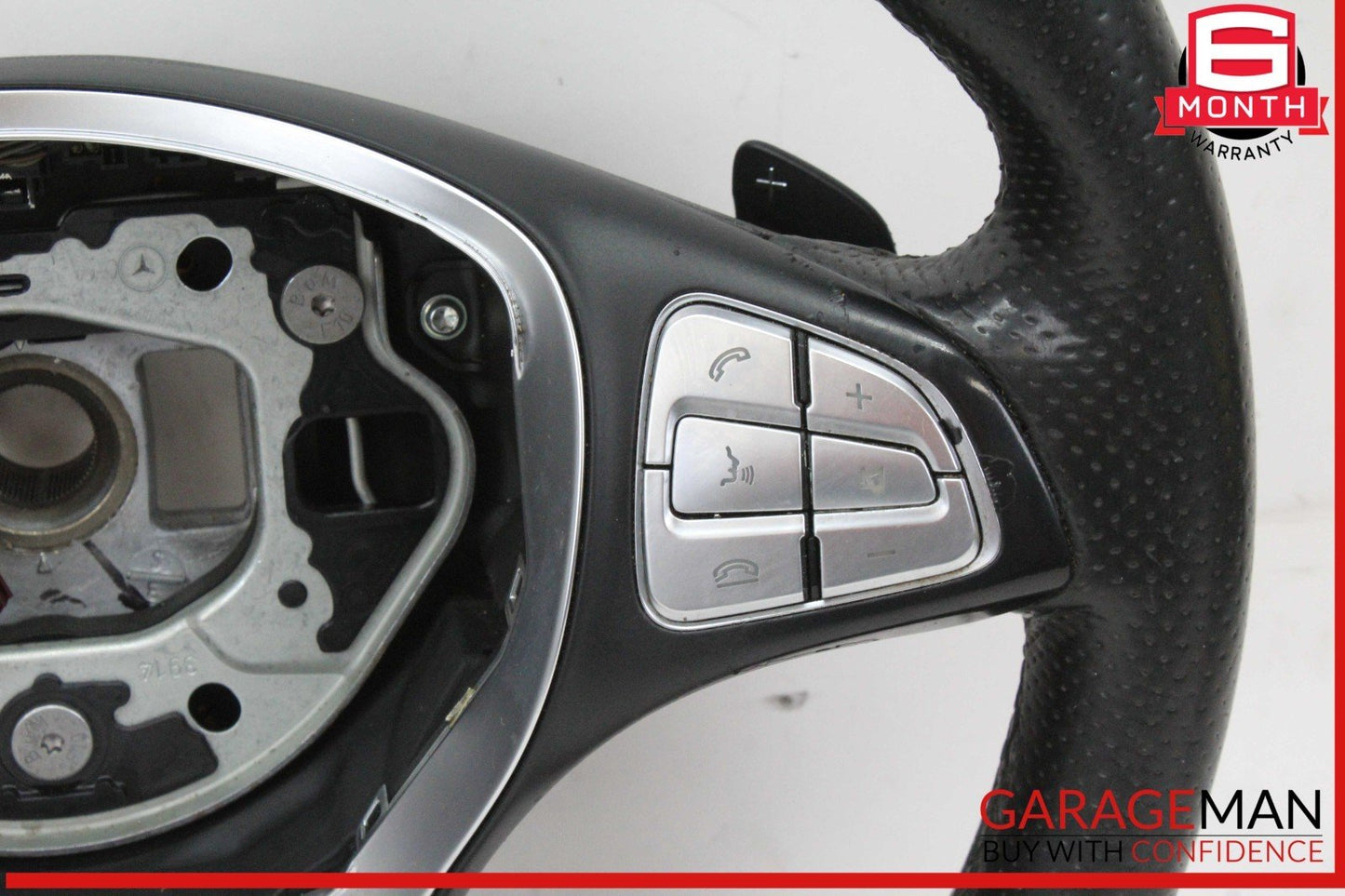 15-18 Mercedes W205 C300 GLC300 Steering Wheel Black w/ Paddle Shifters OEM