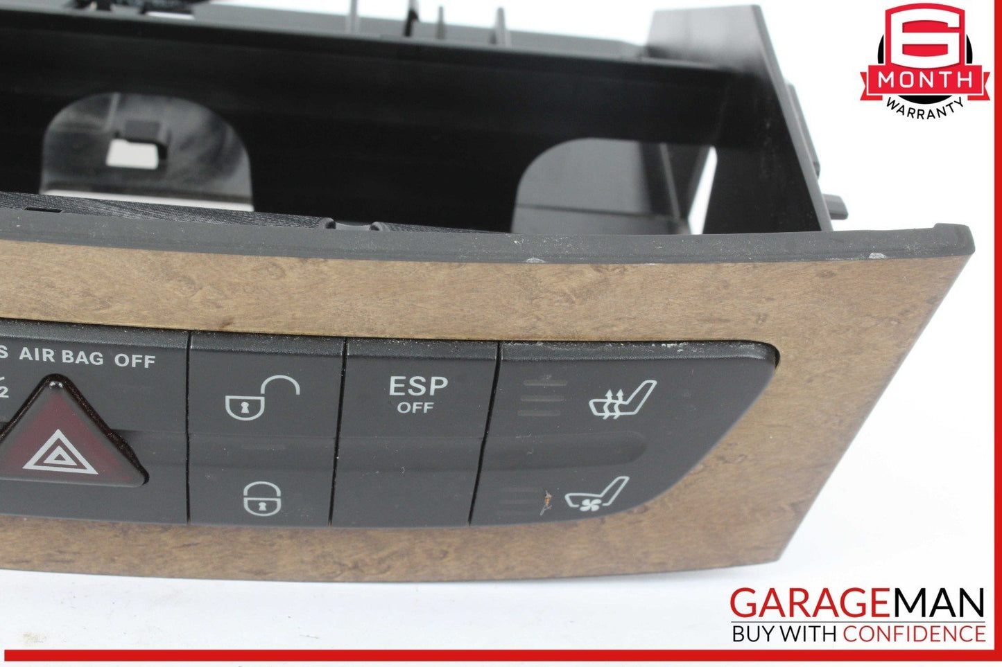 07-09 Mercedes W211 E550 CLS550 E63 AMG Hazard Switch Control Panel Wood OEM