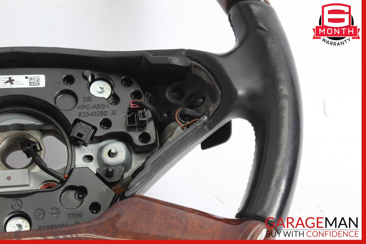 10-13 Mercedes W221 S550 S400 CL550 4 Spoke Driver Steering Wheel Wood Black