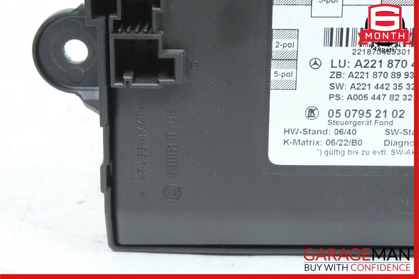 07-13 Mercedes W221 S550 S63 AMG Rear Left Side Door Control Module OEM