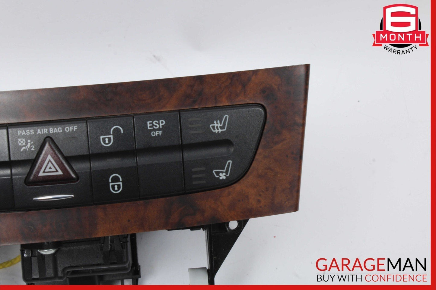 03-09 Mercedes W219 CLS500 Hazard Light Door Lock Control Switch Wood OEM