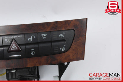 03-09 Mercedes W219 CLS500 Hazard Light Door Lock Control Switch Wood OEM