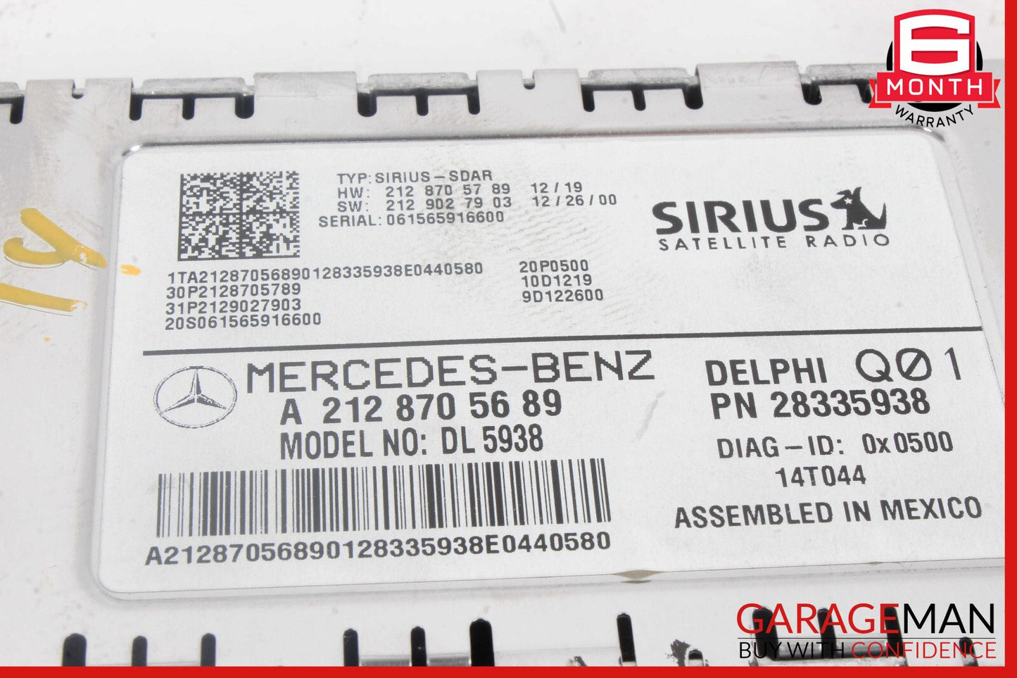 10-17 Mercedes W204 C250 Sirius Satellite Radio Receiver Module Unit OEM