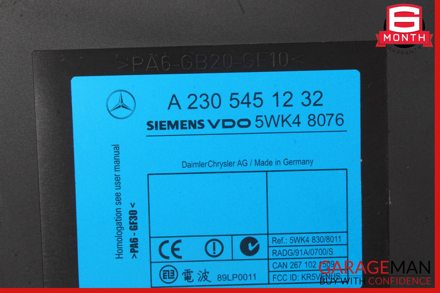 03-06 Mercedes R230 SL500 CL500 Keyless Go Entry Control Module 2305451232 OEM